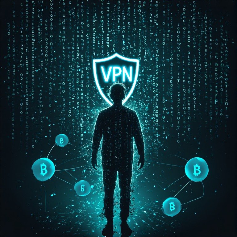 VPN과 USDT를 통해 디지털 흔적을 지우고 완벽한 익명성을 확보하는 시각적 형상화